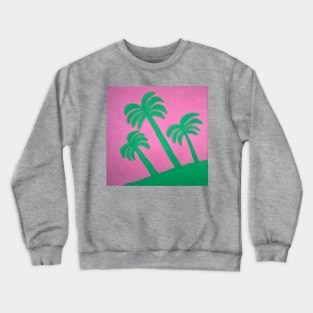 Pink and Green Palm Tree Silhouettes Crewneck Sweatshirt